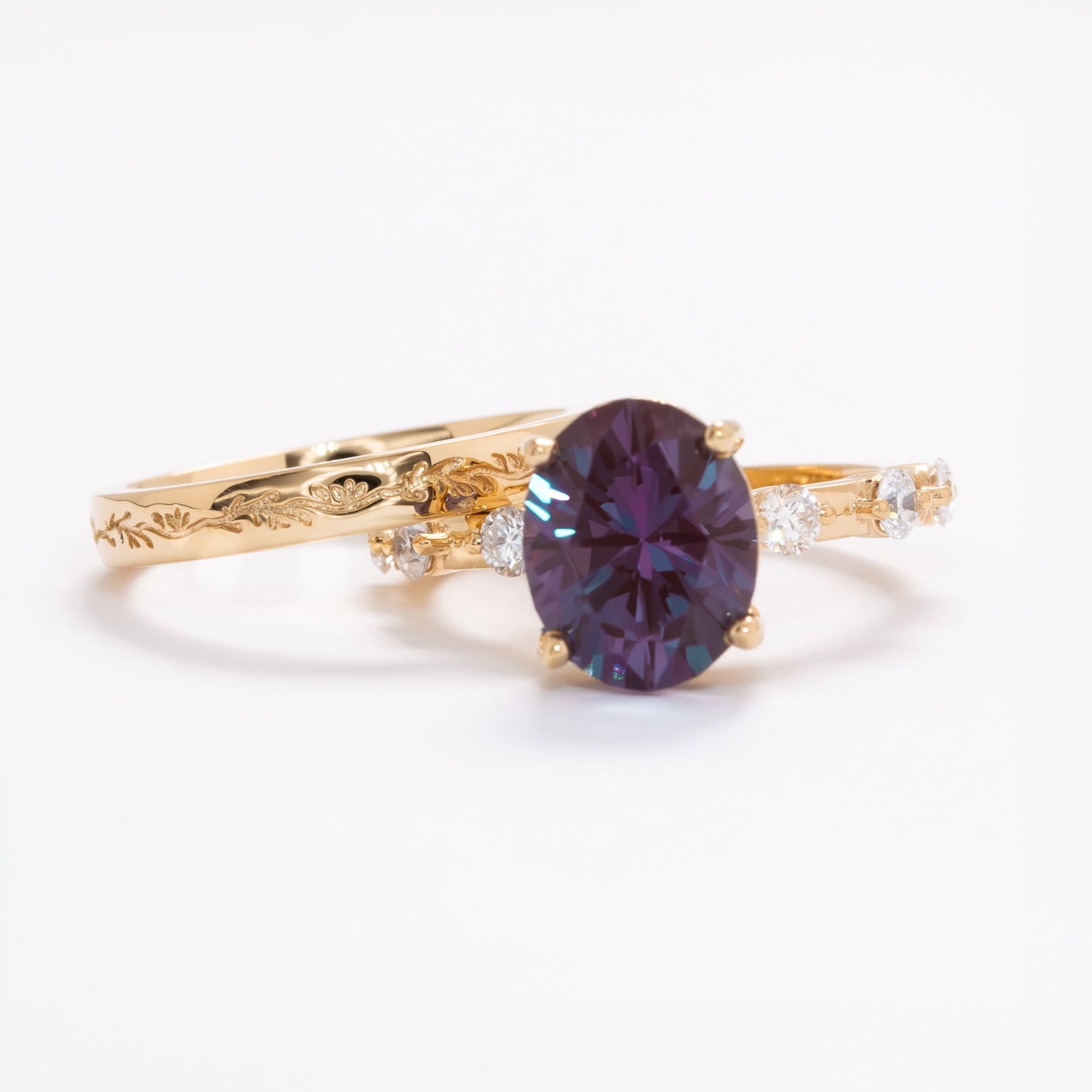 nyla ring with oval lab alexandrite