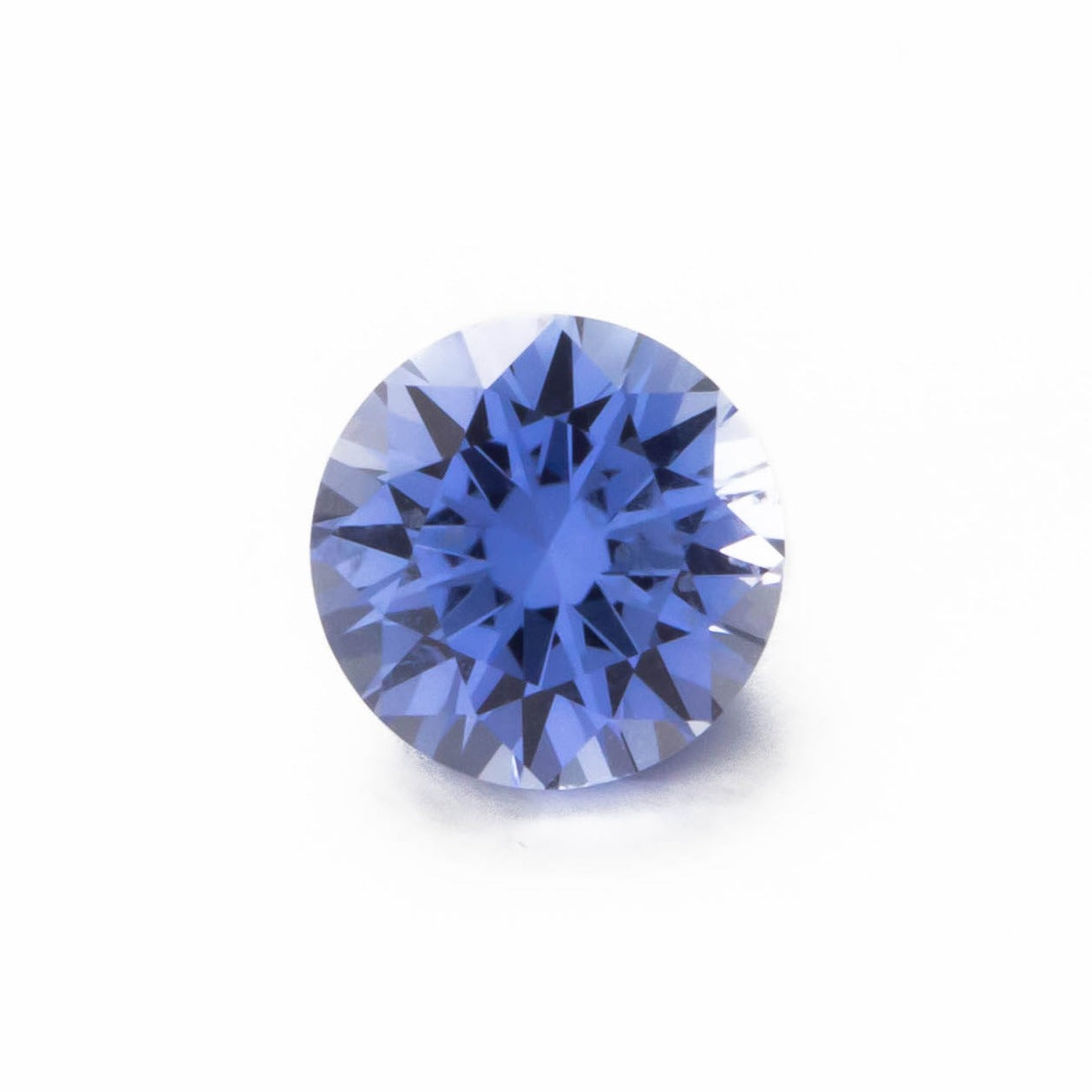 periwinkle lab sapphire round brilliant