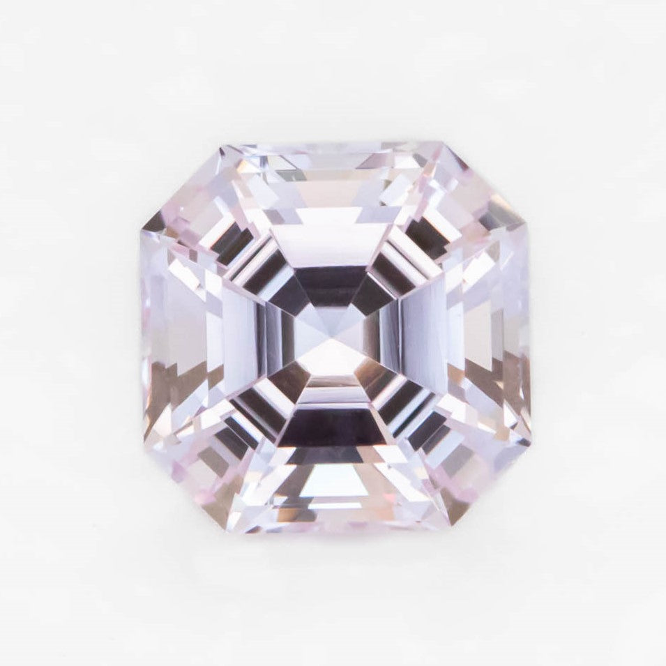 light pink lab sapphire asscher