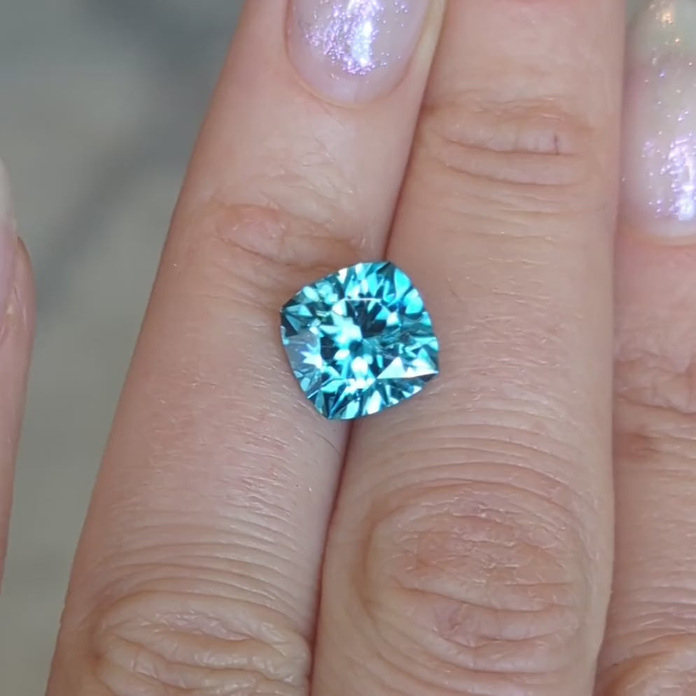 Load video: cushion cut zircon video