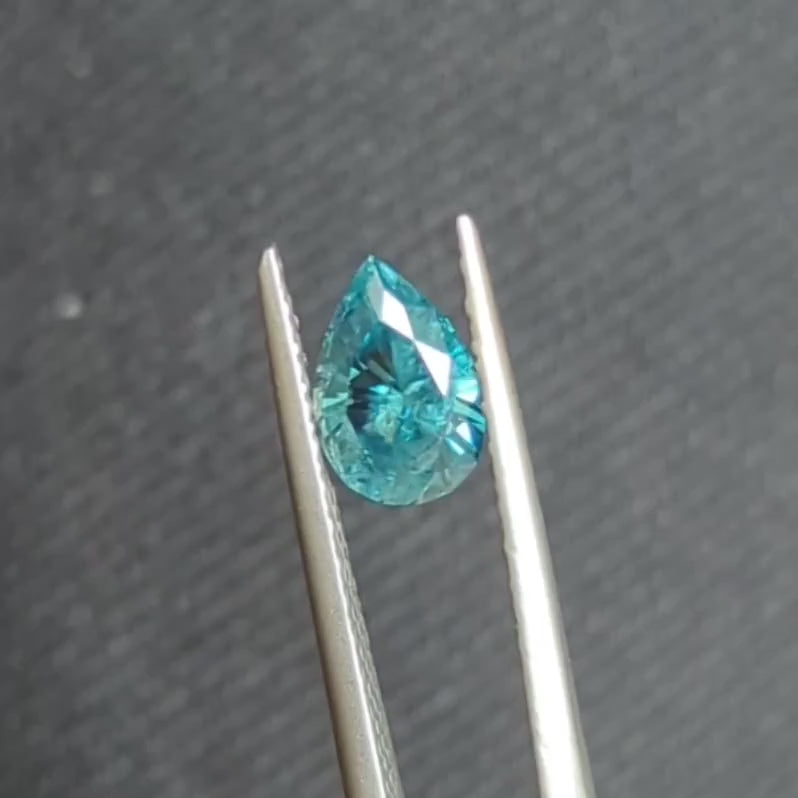 ZR0116 blue cambodian zircon pear