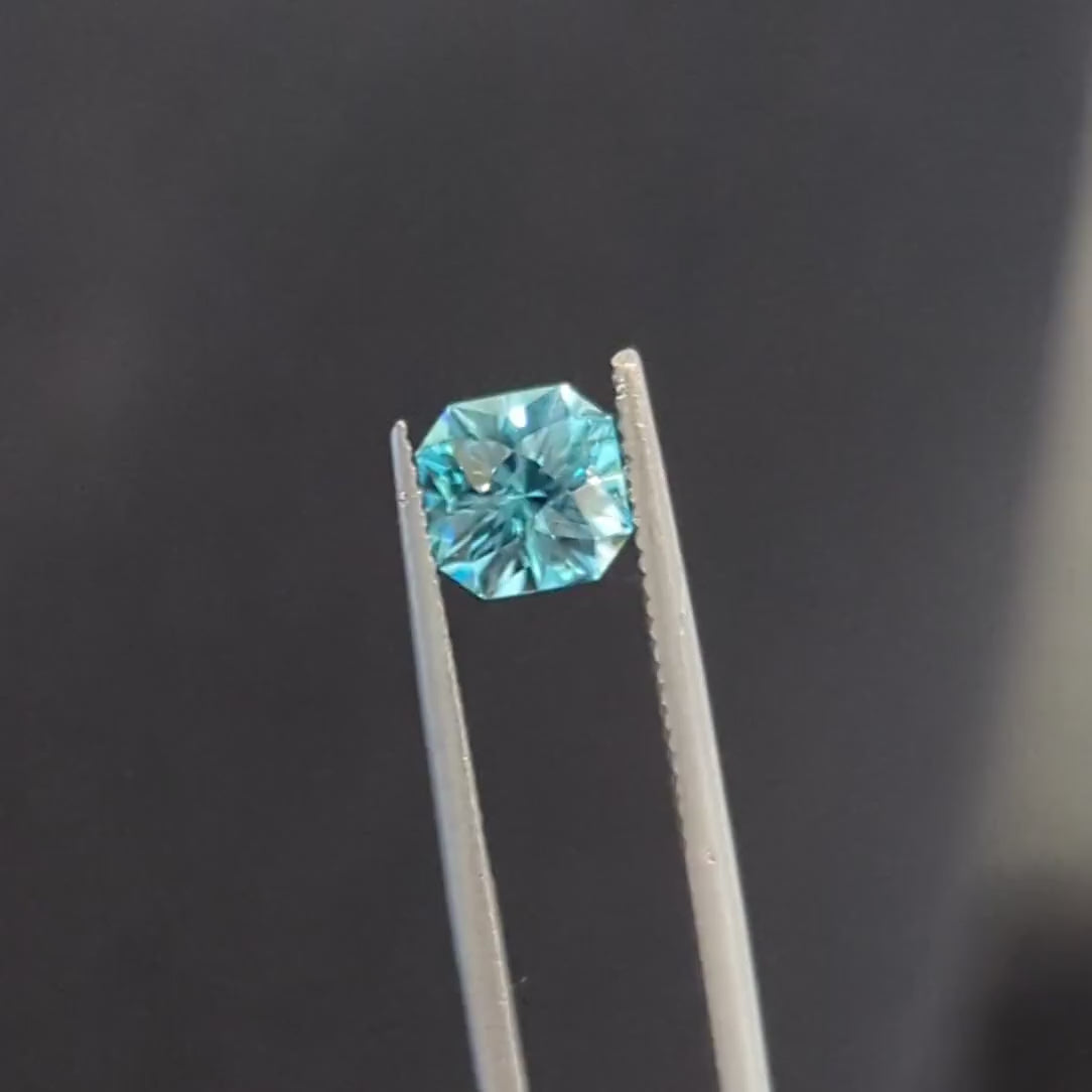 ZR0111 blue cambodia zircon asscher