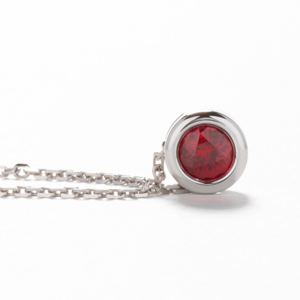 rhea necklace with lab ruby in white gold