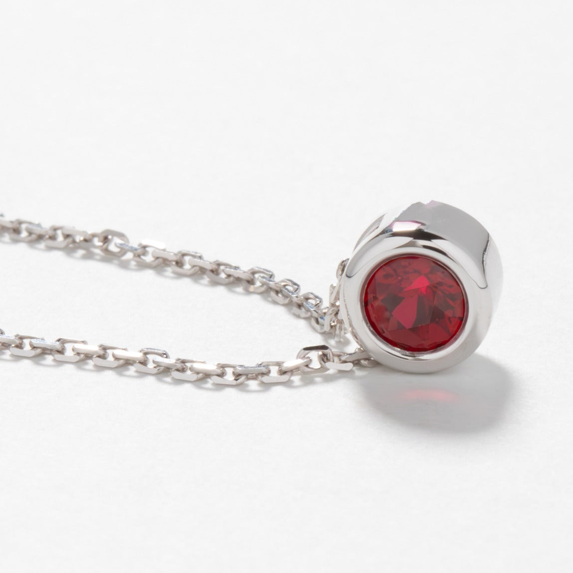 rhea necklace with lab ruby in white gold