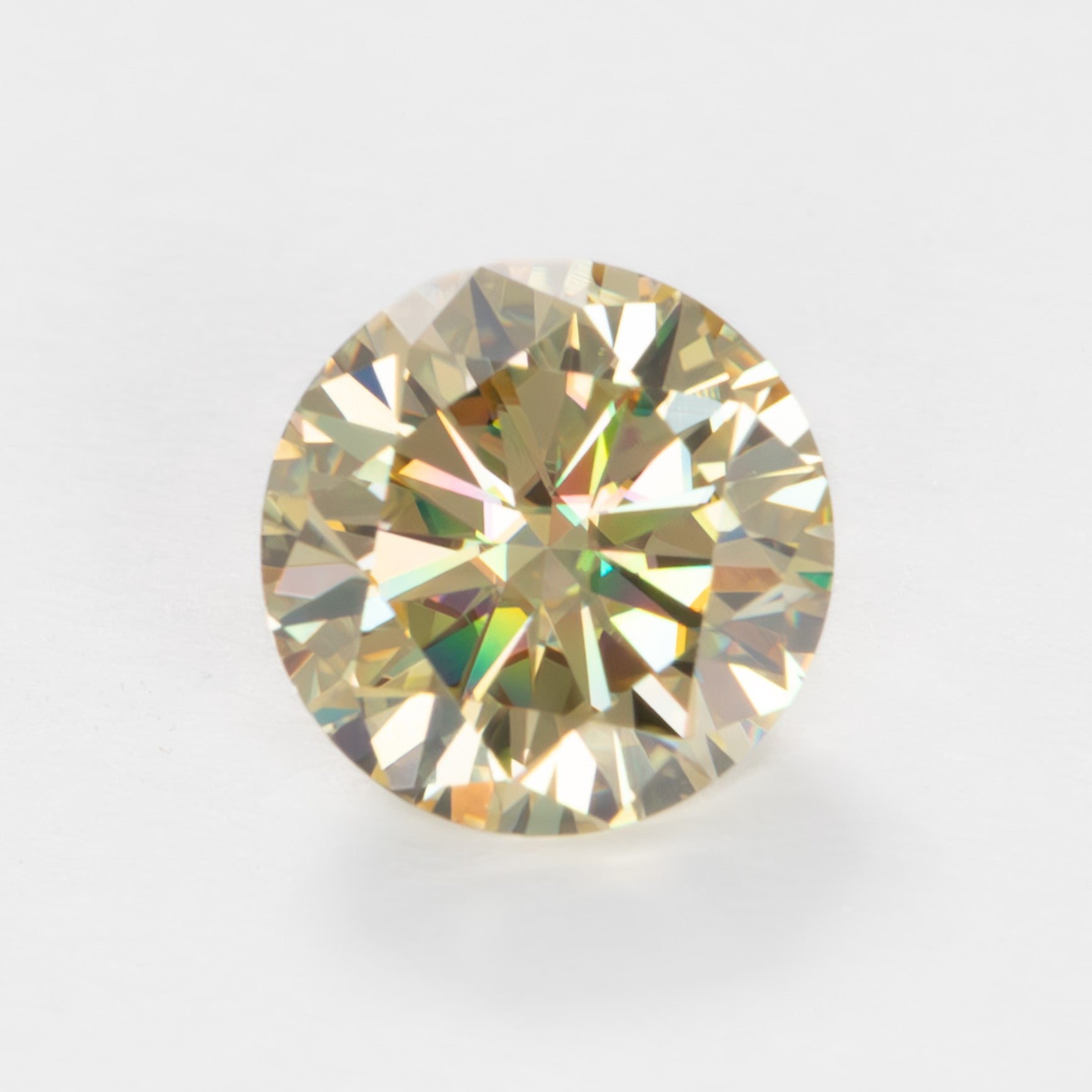 round yellow moissanite