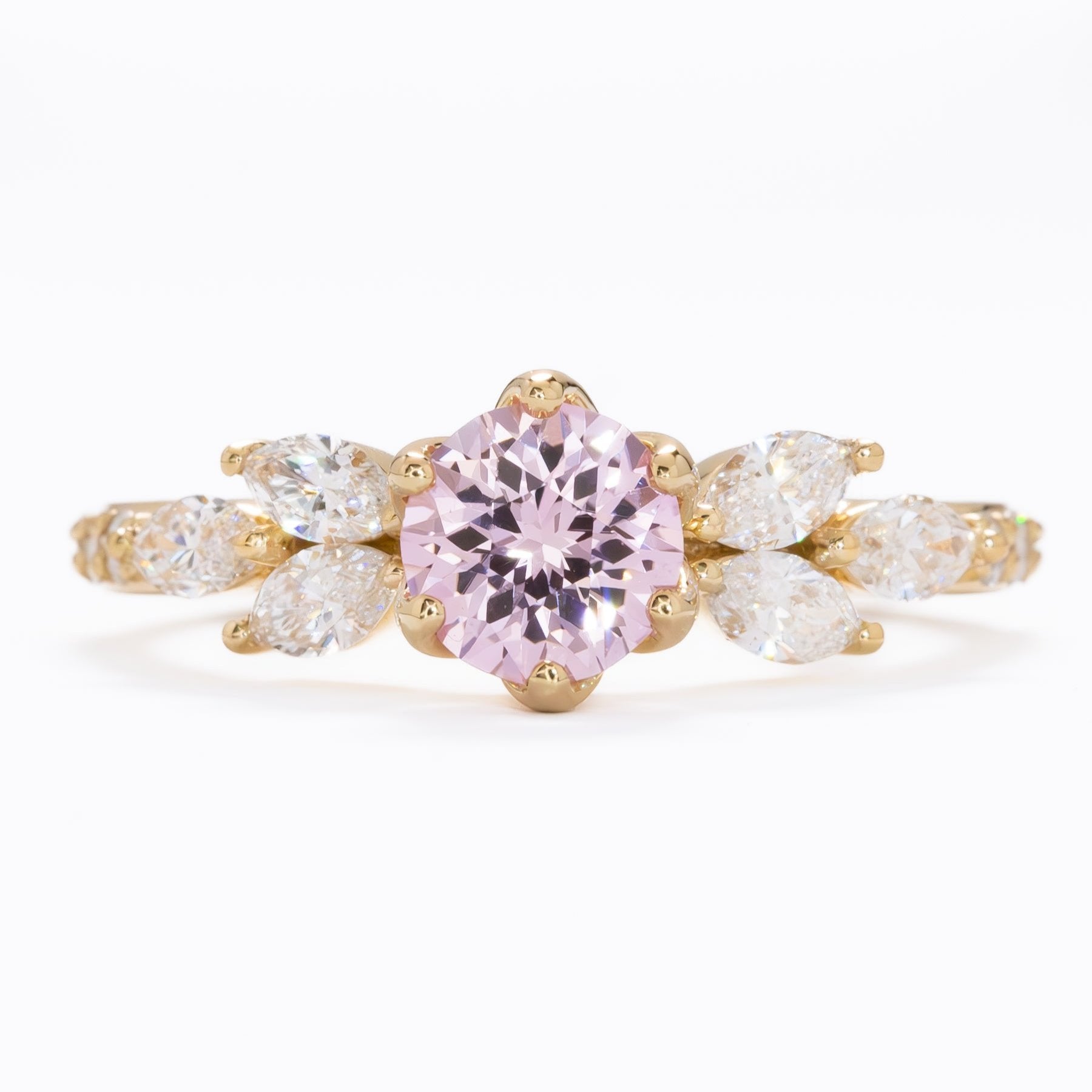 talia engagement ring with pink lab sapphire