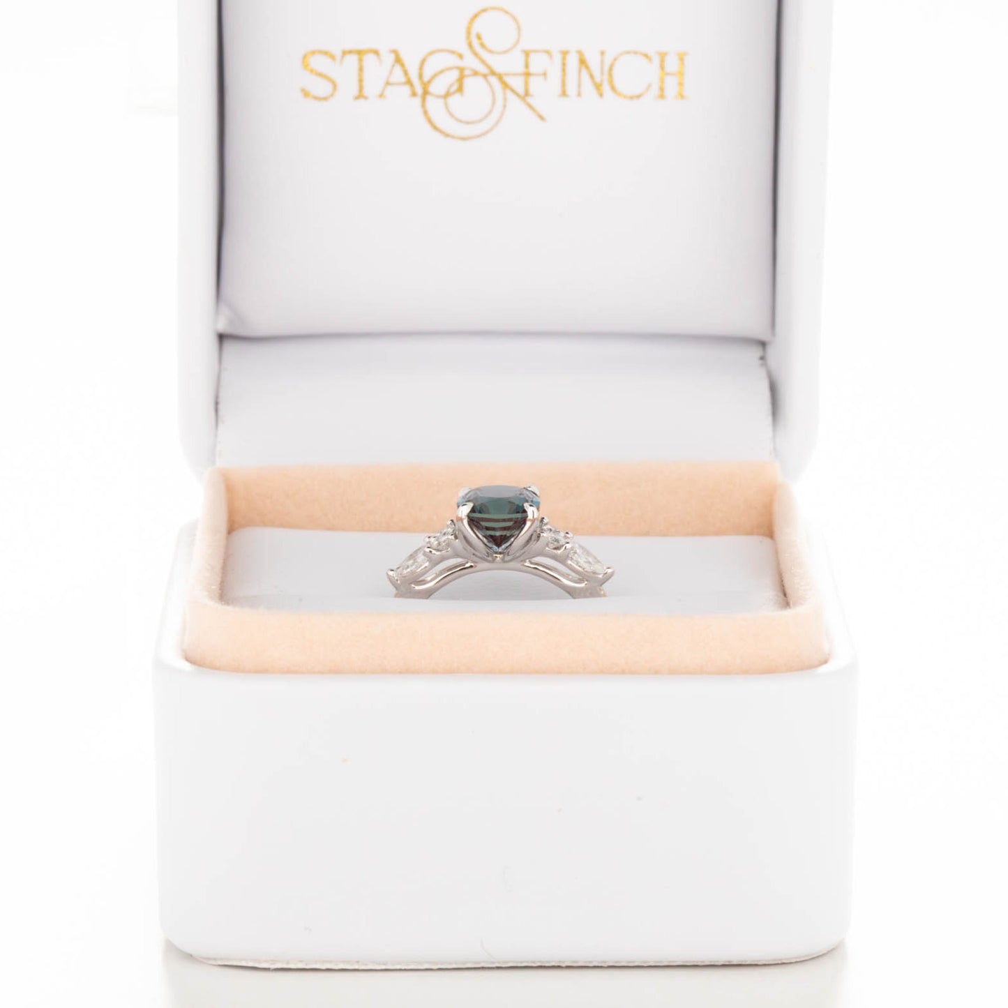 Teagan alexandrite nature inspired engagement ring