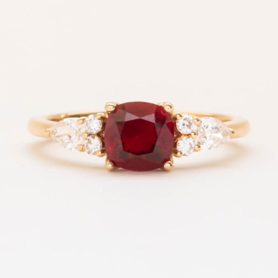 Teagan lab ruby nature inspired engagement ring