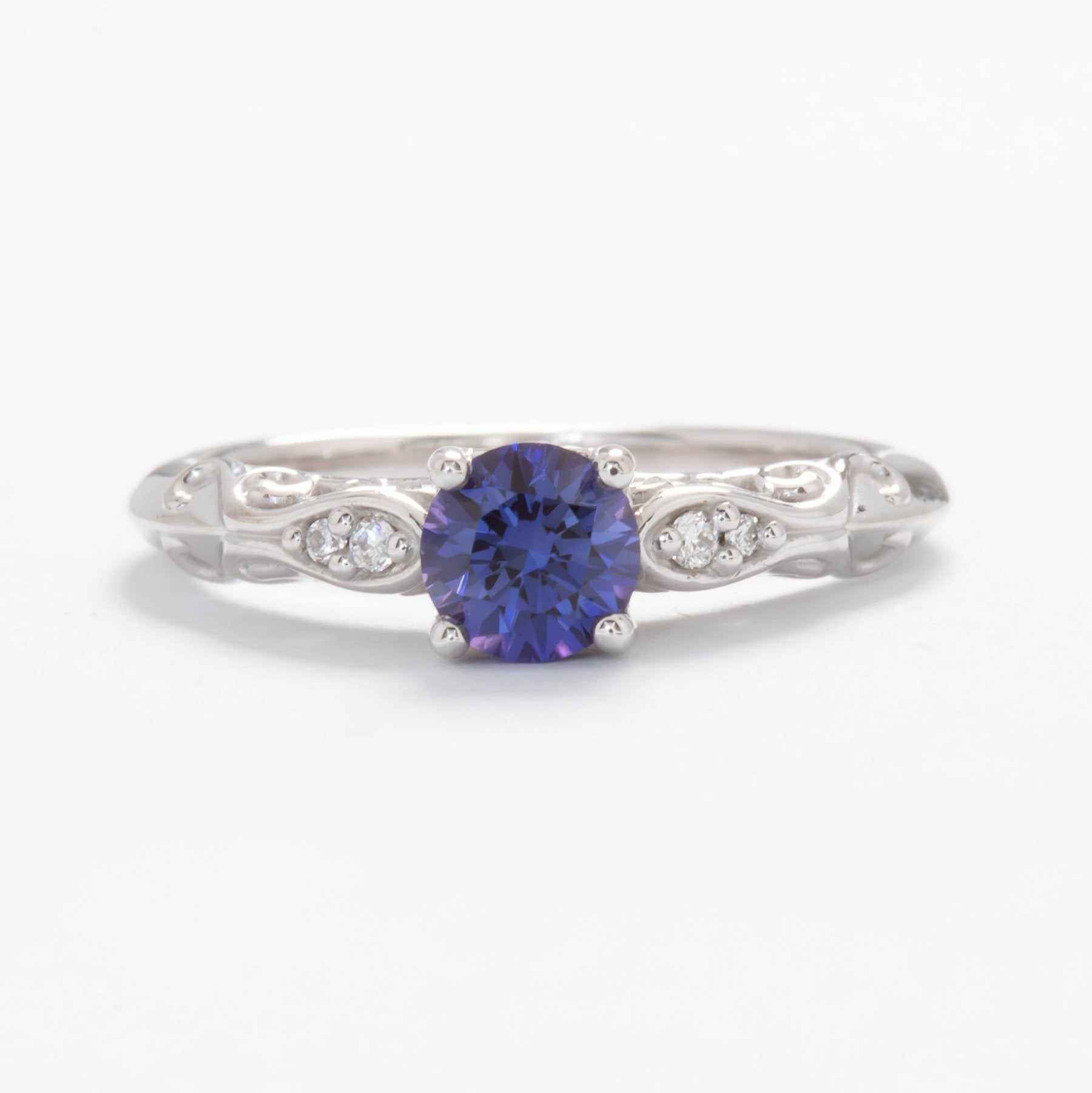 victoria nature inspired ring with purple lab sapphire