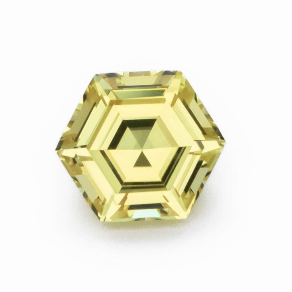 yellow lab sapphire step cut hex