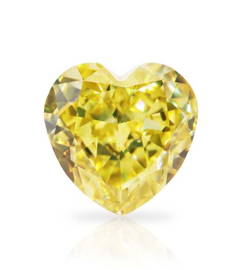 yellow moissanite heart